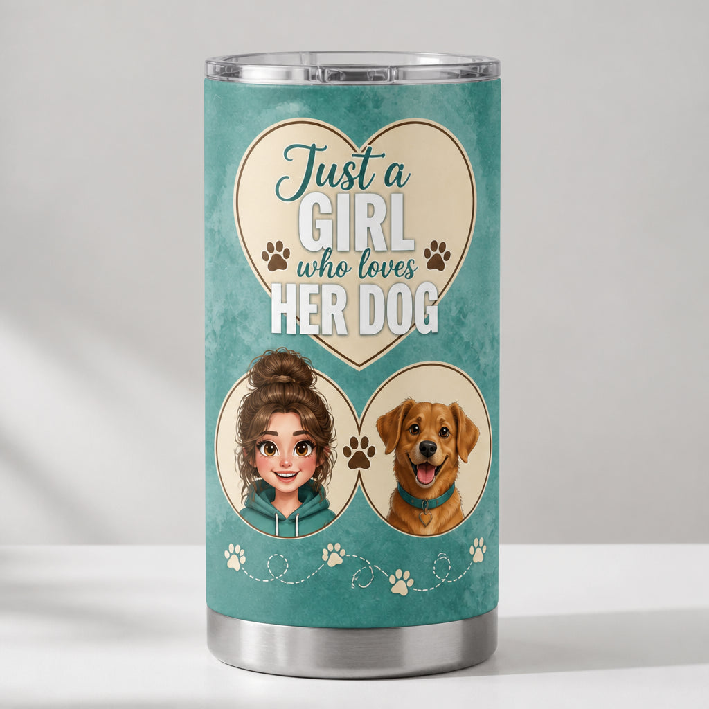 Just a Girl Who Loves Her Dog – Custom Cartoon Portrait Tumbler - Personalized Tumbler 4319ff02-4ff5-4ca5-ae31-1d664abdeb1d.jpg