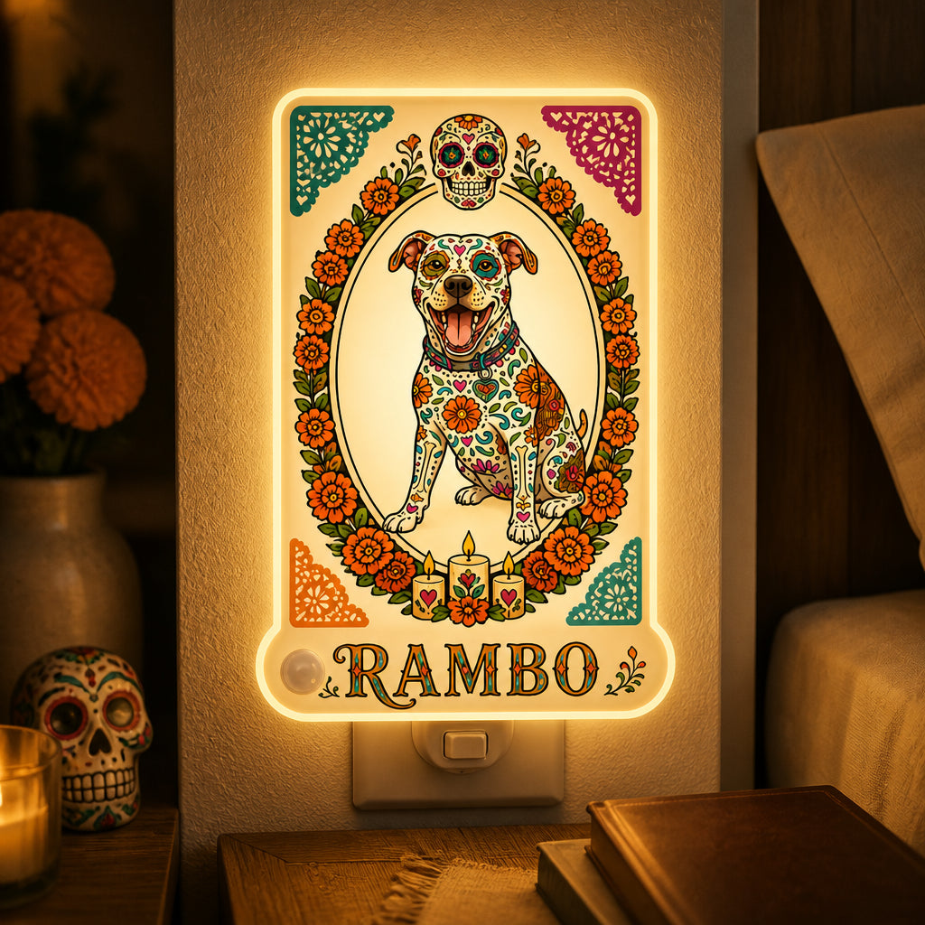 Custom Sugar Skull Pet Night Light – Photo-to-Art with Name - Personalized Acrylic Night Light 431ccb89-5220-49f7-8a6d-222db4799d1c.jpg