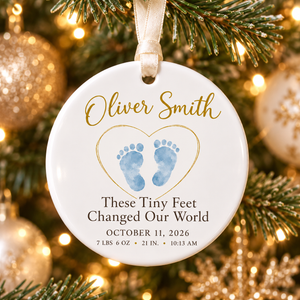 Personalized Baby Footprint Christmas Ornament, Custom Name & Birth Stats Keepsake, These Tiny Feet Changed Our World, New Parents Gift 4324d18b-0706-4f26-a983-be859a3efbe1-Oliver-Smith-Newborn-Footprint-Ornament-2.png
