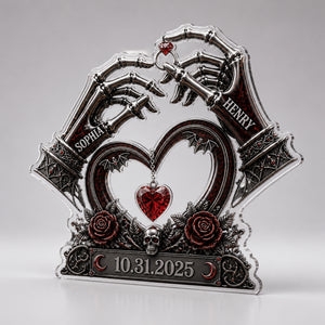 Gothic Skeleton Hands Couple Acrylic Plaque – Personalized Names & Date - Personalized Acrylic Plaque 43279053-bde0-4ff5-8ccd-cd7a3ebd5a64.jpg