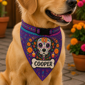 Día de los Muertos Pet Bandana – Custom Name - Personalized Pet Bandana Collar With Adjustable Buckle 432bcd03-4656-42e4-b51a-19d638af926b.jpg