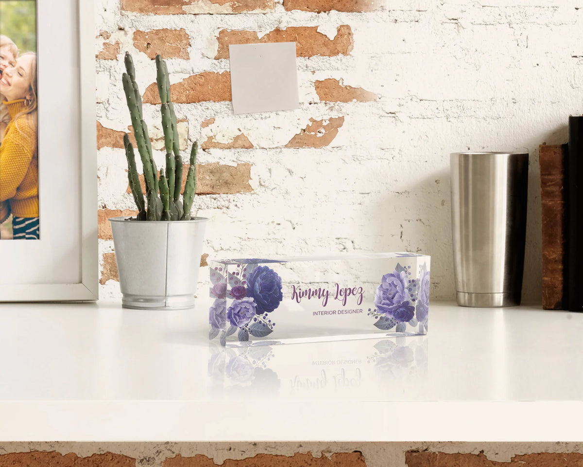 Personalized Acrylic Desk Name Plate: Floral Office Decor 433de35d-b9c9-48b0-8b75-49f112a9abc1-fghff-1-.webp
