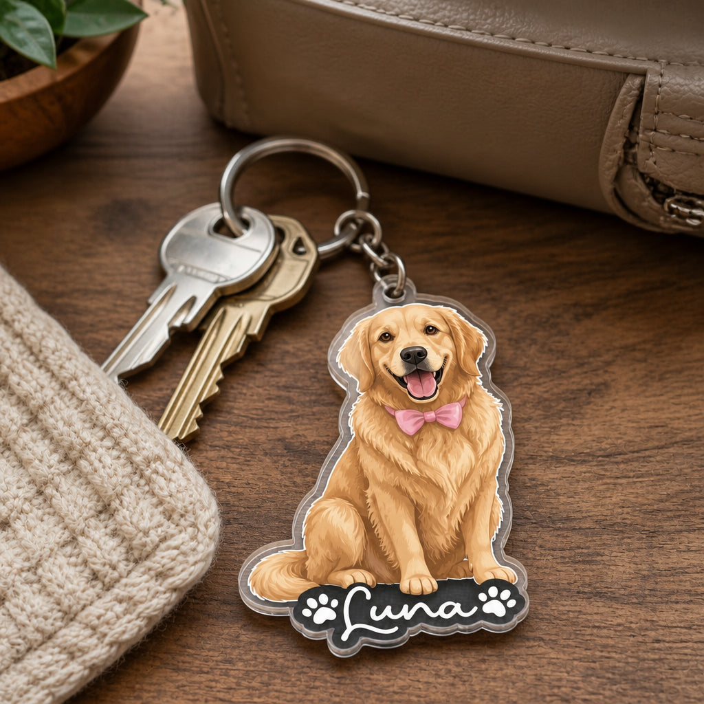 Custom Pet Portrait Acrylic Keychain – Photo to Art with Name - Personalized Acrylic Keychain 434cb9a9-c60c-454b-8c65-005bf24de2d6.jpg