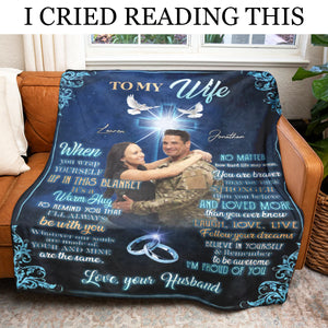 Gift for Wife Blanket, to My Wife When You Wrap Yourself Up in This Blanket It's A Warm Hug Live Preview