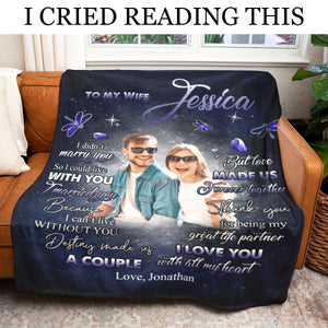Gift For Wife Blanket, To My Wife Love Made Us Forever Together Fleece Blanket