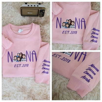 Mama Embroidered Shirt Custom With Favorite Photos Mother's Gift, Family Gift
