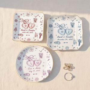 Personalized Wedding Ring Dish for Couple: Custom Names & Year Jewelry Tray, Engagement Bridal Shower Gift for Bride 43877484-045d-46c2-b946-5e08f8ac4539-2.jpg