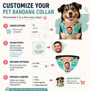 Tropical Face-Photo Pet Bandana Collar - Personalized Pet Bandana Collar With Adjustable Buckle 4389cf93-31d3-4f5f-bda1-f81836c84382.jpg