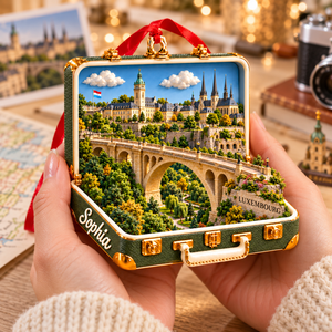 Personalized 3D Adolphe Bridge Suitcase Christmas Ornament – Luxembourg Travel Souvenir & Gift for Luxembourg Lovers 438df461-328d-4d57-ab07-67633cd2c4ea-Handheld-Luxembourg-Suitcase-Diorama-3.png