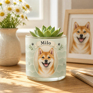 Scalloped Cameo Pet Portrait Planter - Personalized Mini Glass Plant Pot 438e50ce-becd-4e9a-972a-bdde39e3a0c2.jpg
