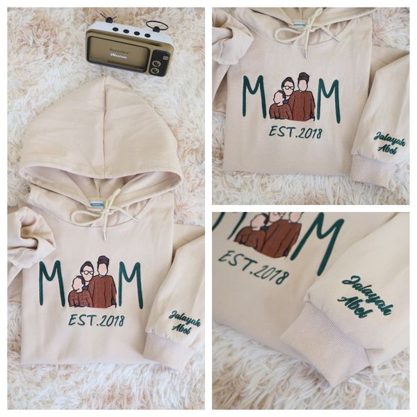 Mama Embroidered Shirt Custom With Favorite Photos Mother's Gift, Family Gift