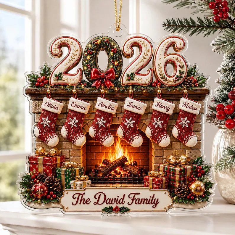 Personalized Family Christmas Acrylic Ornament 2026, Custom Family Name Fireplace Ornament, Personalized Stocking Ornament, Christmas Gift 43983d25-ac89-454b-aab1-b84f34566084-fddddddddddf-3-.webp
