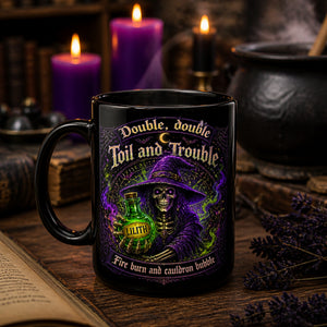 Personalized Cauldron Mug – Double, Double Toil and Trouble (Name on Potion) - Personalized Halloween Black Ceramic Witch Mug 43c65b24-fc9d-4be4-a16b-a625e396f57e.jpg