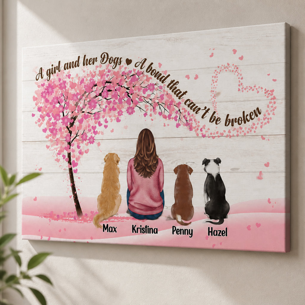 A Girl And Her Dogs – Blossom Heart Custom Portrait Canvas - Personalized Canvas 43ce8d12-5bdf-4194-ae4b-6ec0fc49eb8b.jpg