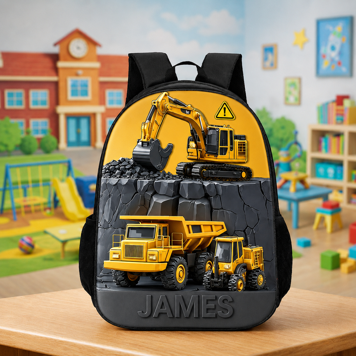 Custom Kids Backpack, Excavator Truck Back To School Backpack, Construction Backpack Birthday ,Gift For Boys, School Bag For Children Toddler