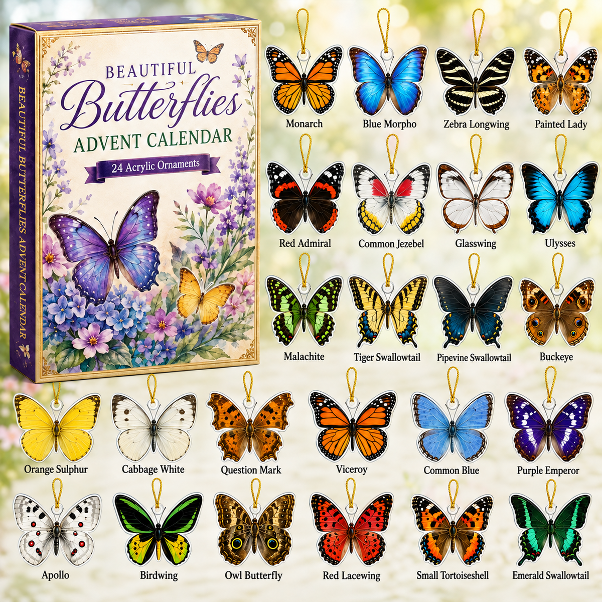 Beautiful Butterflies Advent Calendar 2026 - 24-Day Festive Countdown, Acrylic Charms Blind Box - Gift For Butterfly Lovers 43e02aa5-6b16-41a8-8f51-9aebf5b3a377-butterfly-box-charms.png