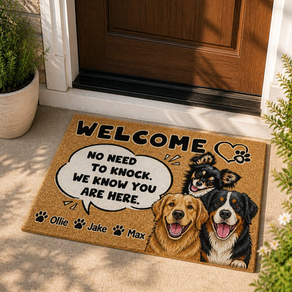Welcome – No Need To Knock Dog Photo Doormat - Personalized Doormat 43e70367-aca4-4753-a259-5747df89df8e.jpg