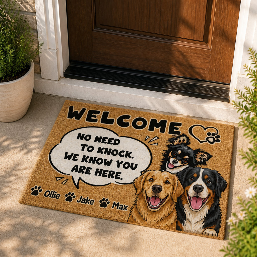 Welcome – No Need To Knock Dog Photo Doormat - Personalized Doormat 43e70367-aca4-4753-a259-5747df89df8e.jpg