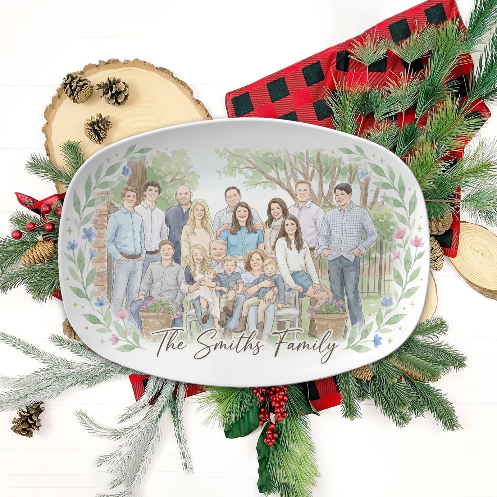 Personalized Family Portrait Platter: Custom Watercolor Illustration from Photo, Plate Decor 43e99b63-7439-42be-b559-0ae1b643f855-4.jpg