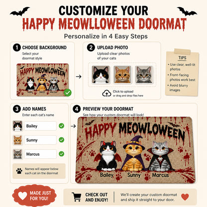 Happy Meowloween Personalized Cat Photo Doormat - Personalized Doormat 442f23e5-4b14-417e-a47a-2c0f7ce47e93.jpg