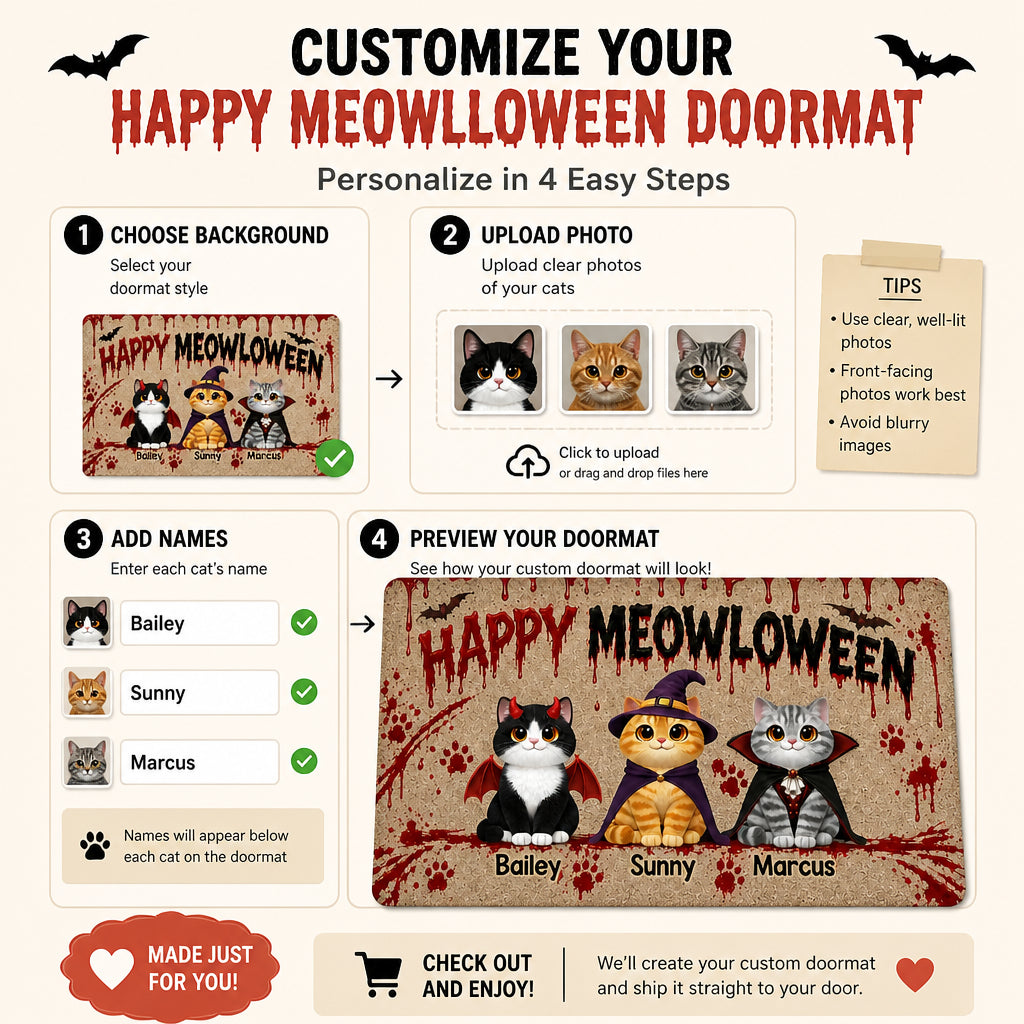 Happy Meowloween Personalized Cat Photo Doormat - Personalized Doormat 442f23e5-4b14-417e-a47a-2c0f7ce47e93.jpg