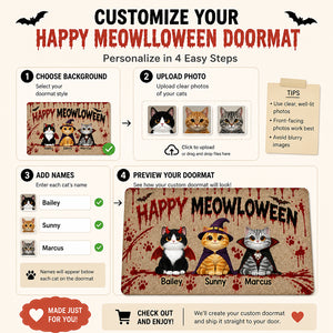 Happy Meowloween Personalized Cat Photo Doormat - Personalized Doormat 442f23e5-4b14-417e-a47a-2c0f7ce47e93.jpg