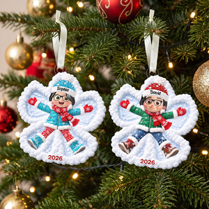 Snow Angel Cute Boy Girl Making - Personalized Christmas Ornament - Real 3D Raised Ornament 443b506a-a8ae-4dc5-ac05-74ec39844add-MOCKUP-3.png