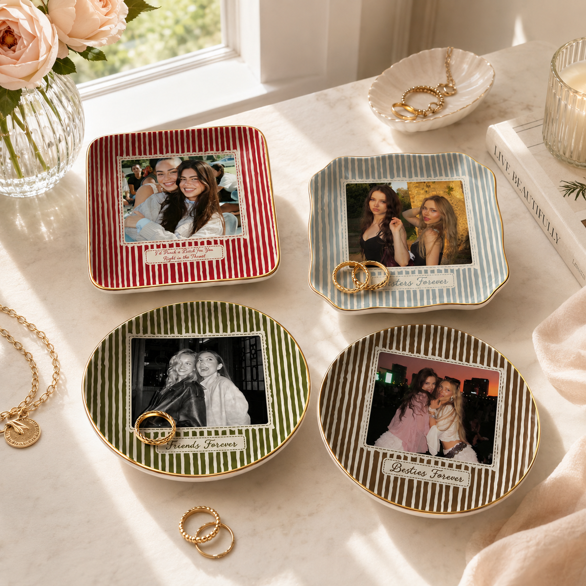 Personalized Bestie Photo Jewelry Dish, Bestie Striped Ring Dish, Birthday Gifts For Bestie Best Friend, Sister Vintage Stripe Jewelry Dish 44462580-eb3e-46fd-bfbb-aee82d3b8aeb-banner-1.png