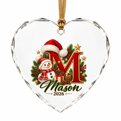 Personalized Snowman Glass Christmas Ornament, Custom Initial and Name Ornament, Round or Heart Glass, Kids Christmas Gift 444ddb4b-4dff-4d0e-a924-43349bc46c5e-2.jpg