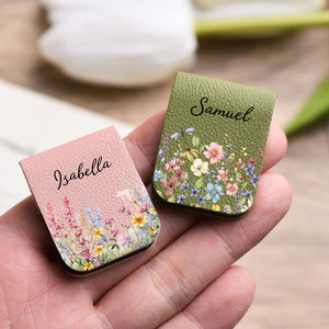 Personalized Magnetic Leather Bookmark, Floral Name Book Accessory, Birth Flower Bookmark, Book Lover Gift, Teacher Gift 445b266e-99e7-4049-b595-d53505873022-5.png