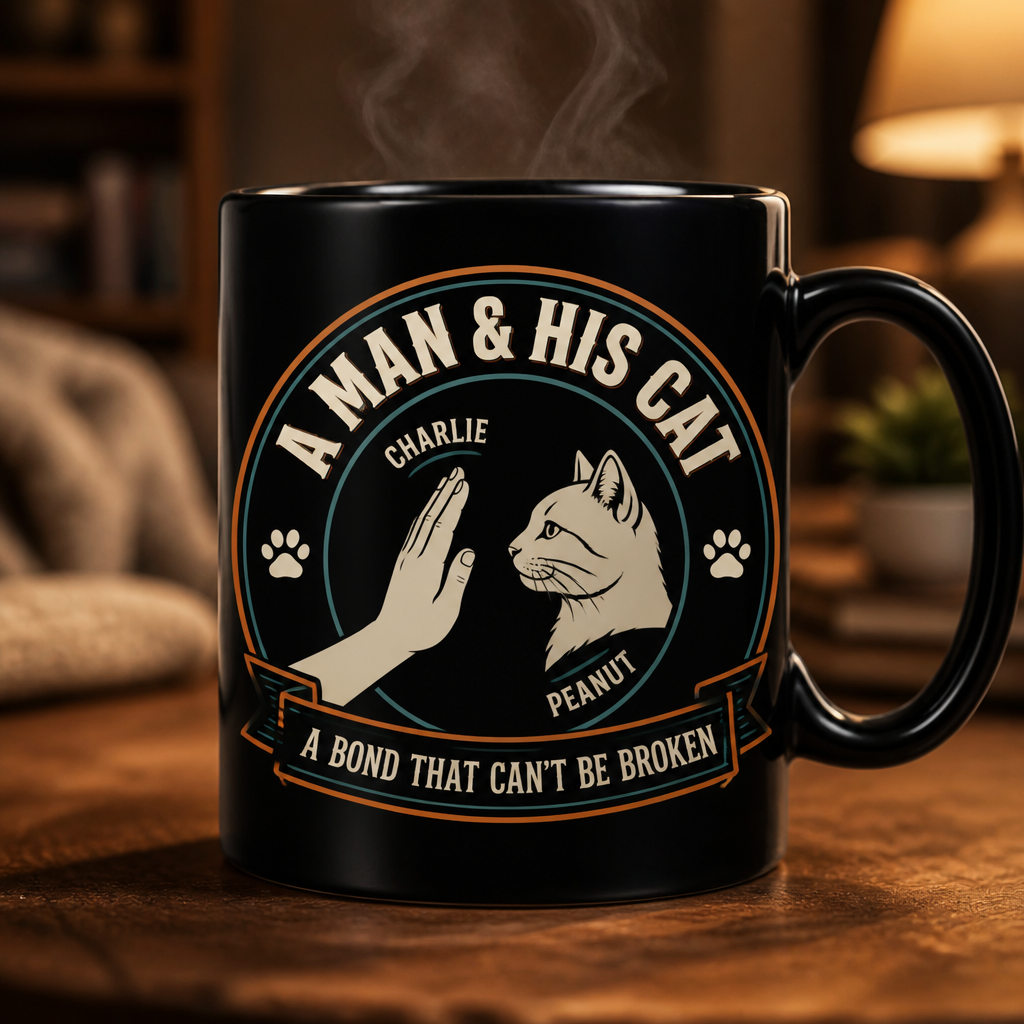 A Man & His Cat – Custom Names Mug - Personalized Mug 445b63f7-7715-4979-b5ef-e03d9d21286d.png