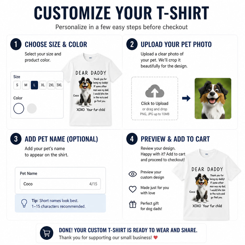Dear Daddy Dog Dad Photo-Illustration Tee - Personalized T-shirt 445c5ada-c7cf-4b35-b403-a71375c56ec2.jpg