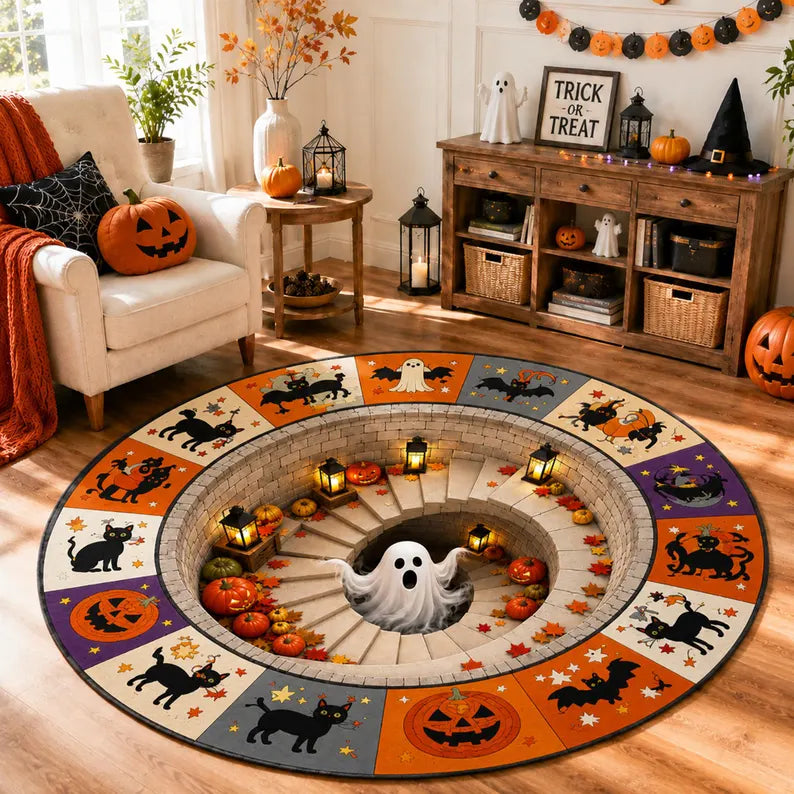 Halloween Pumpkin 3D Illusion Rug, Spooky Vortex Floor Decor, Gothic Home Accent, Scary Bottomless Pit Home Decor, Halloween Party Rug 44973996-7bef-43e6-ab6e-8694f640e89c-khj-10-.webp