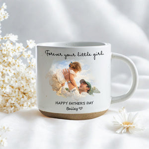 Custom Dad Mug Watercolor Portrait Coffee Cup, Fathers Day Gift From Wife & Daughter, First Father's Day, Dad Birthday, Mug Gift for Dad