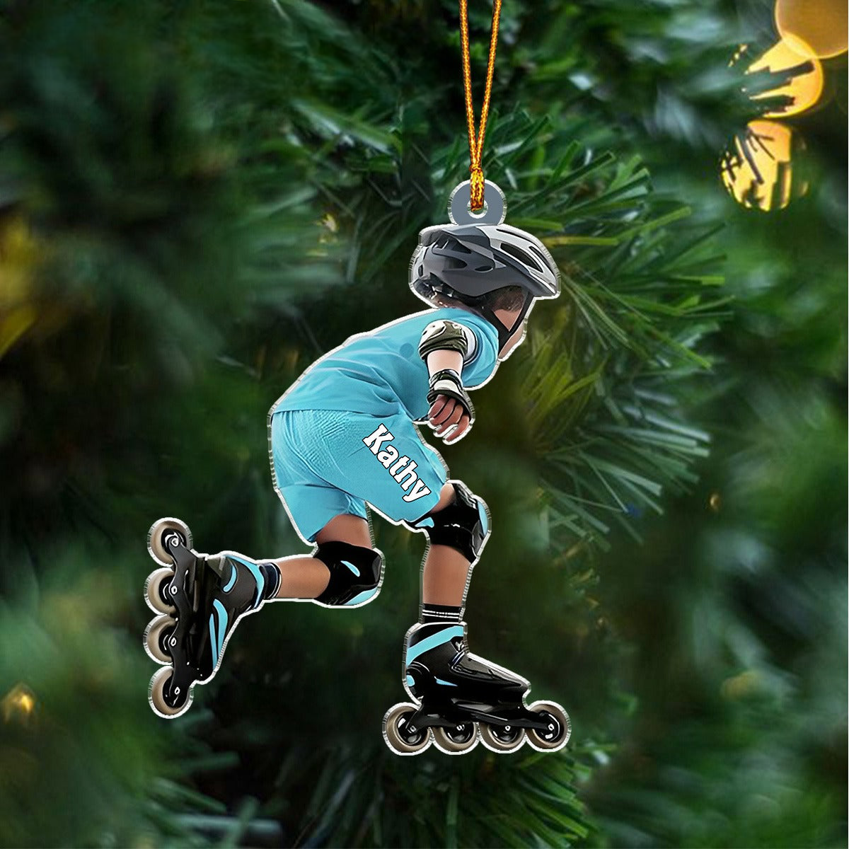 Roller Skating Kid - Personalized Acrylic Ornament - Christmas Gift For Roller Skater, Gift For Kid
