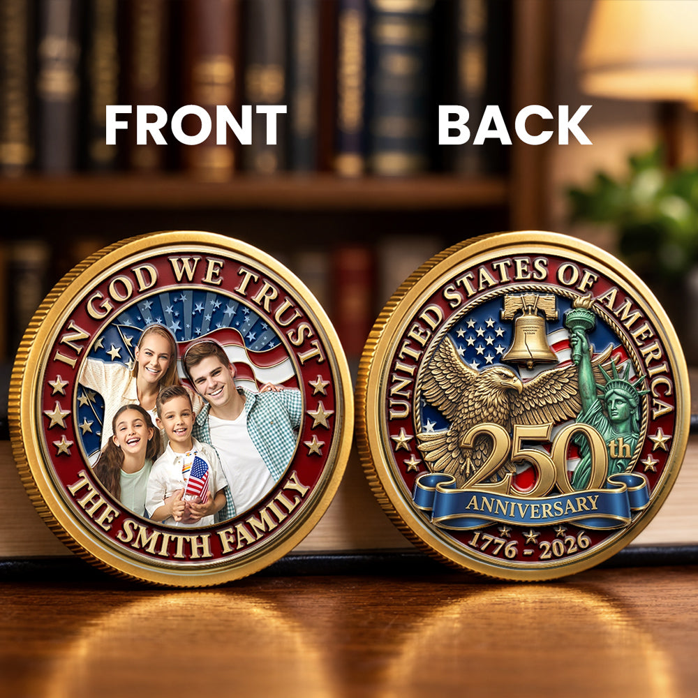 In God We Trust - Personalized Commemorative Keepsake Coin - Gift For Family, Patriotic Gift, 4th Of July