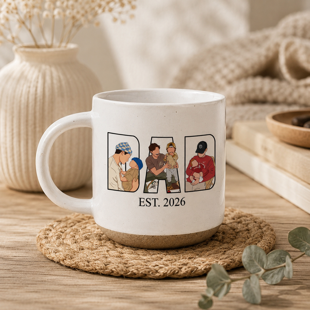 Personalized Dad Photo Mug, Custom Father s Day Gift, Daddy Picture Collage Mug, Birthday Gift for Dad, Photo Coffee Mug, Gift for Husband