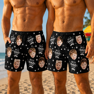 Custom Face Beach Shorts, Personalized Photo Gift for Dad,Fathers Day Gifts Gift For Father Grandfather Husband