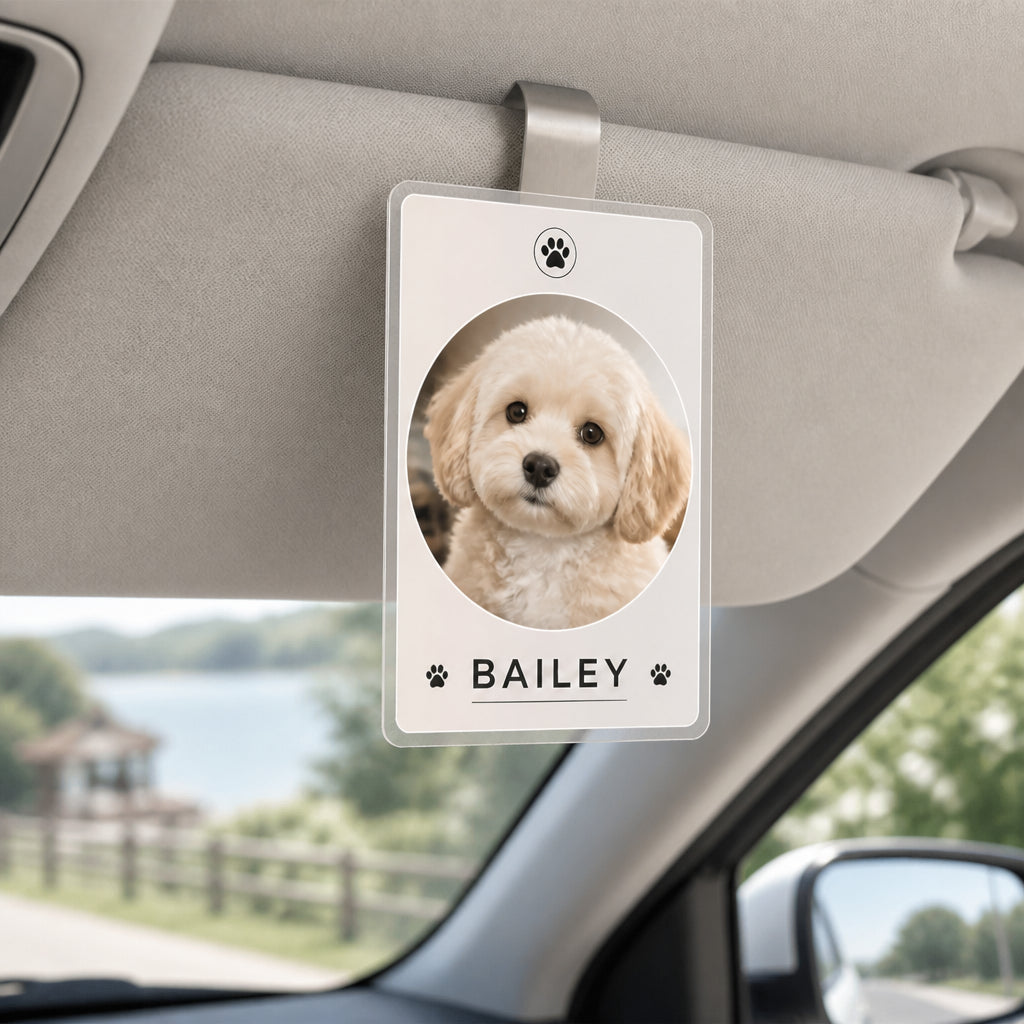 Custom Pet Photo Car Visor Clip – Name & Paw Print - Personalized Car Visor Clip 44c45dca-3855-4207-be3e-85c6ae6374bd.jpg
