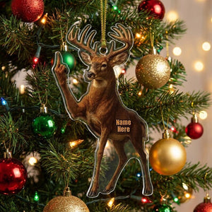 Custom Middle Finger Deer Acrylic Christmas Ornament, Personalized Buck Hunter Xmas Decor, Funny Hunting Keepsake Holiday Gift For Family 44ec7aa8-5421-41ff-a0bf-230114732d15-v1.jpg