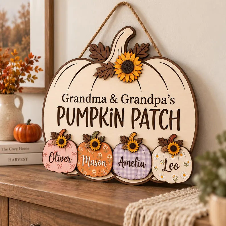 Personalized Grandma & Grandpa's Pumpkin Patch Door Sign, Custom Grandkids Names Fall Wood Decor, Grandparents Autumn Gift 44f1cbdf-386b-4930-aa46-cb0ca6e7a749-dsdssvssxzdxvsvsssssssss-2-.webp