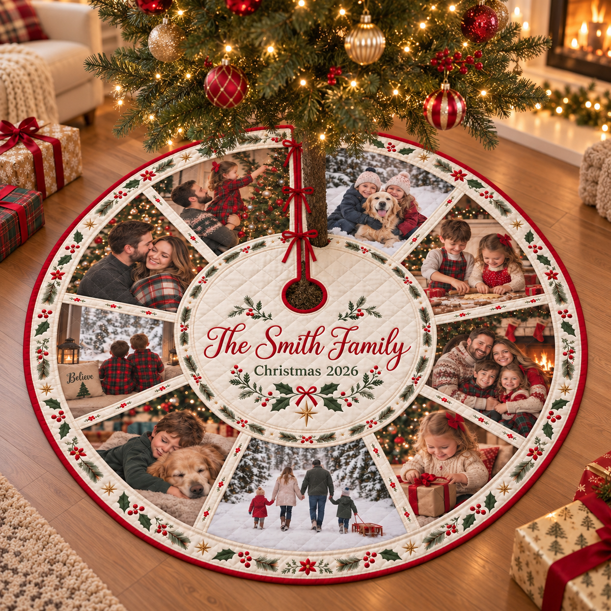 Personalized Photo Quilted Christmas Tree Skirt: Custom Family Name, Picture Collage Decor, Family Gift 44fa278c-9b32-4e71-a7fe-7a3e7a2e04a1-Personalized-Family-Photo-Christmas-Tree-Skirt.png