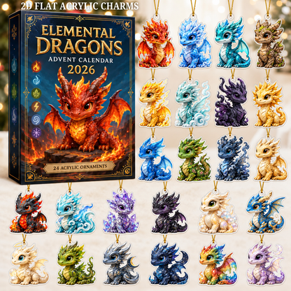 Elemental Dragons Advent Calendar 2026 - 24-Day Festive Countdown, Acrylic Charms Blind Box - Gift For Dragon Lovers 45027e9c-706e-4470-8692-7ba37e55d5ff-dragon-text.png