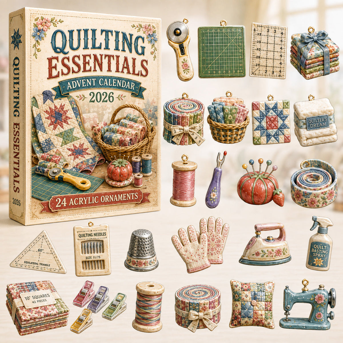 Quilting Essentials Advent Calendar 2026 - 24-Day Festive Countdown, Acrylic Charms Blind Box - Gift For Quilting Lovers 45086c70-9239-4785-a540-b75396ec5718-quilting.jpg