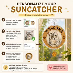 Custom Cat Photo Watercolor Welcome Doormat - Personalized 1 Layered Suncatcher with Charm 450c9c9f-d346-43b3-9e95-2987d765dfe1.jpg