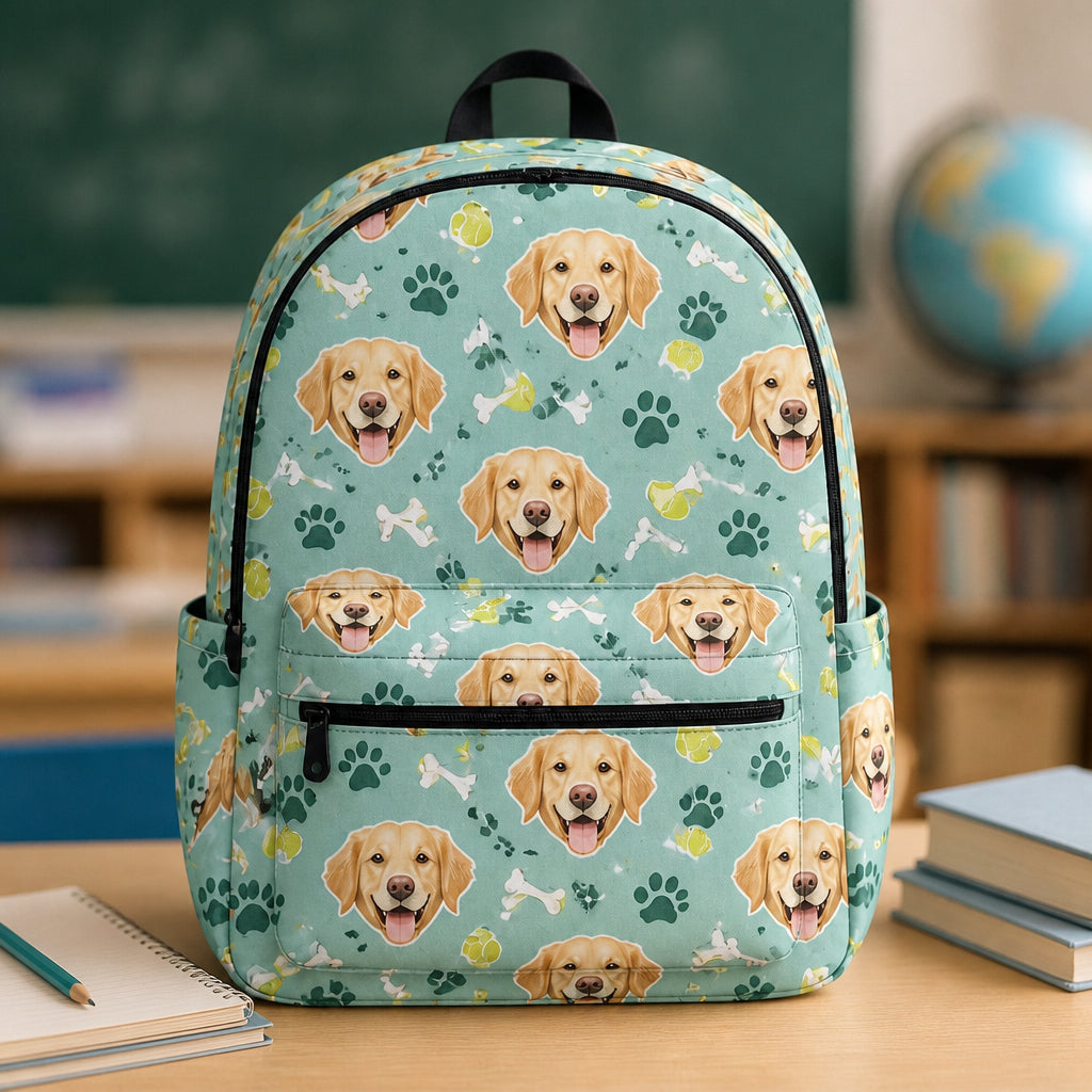 Golden Retriever Play Paws AOP Backpack - Personalized Backpack 4511040a-72c2-4e38-8450-8aedee0e96c4.jpg