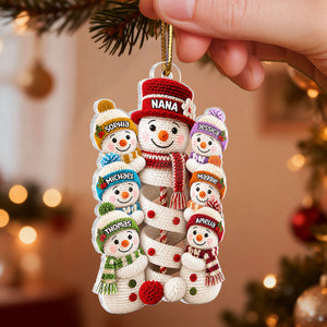 Cute Snowman Grandma & Grandkids - Personalized Acrylic Ornament - Christmas Gift for Grandma, Granddaughter, Grandson 451a38cc-b33d-43ed-8b9c-37dda9df6b40-3.jpg