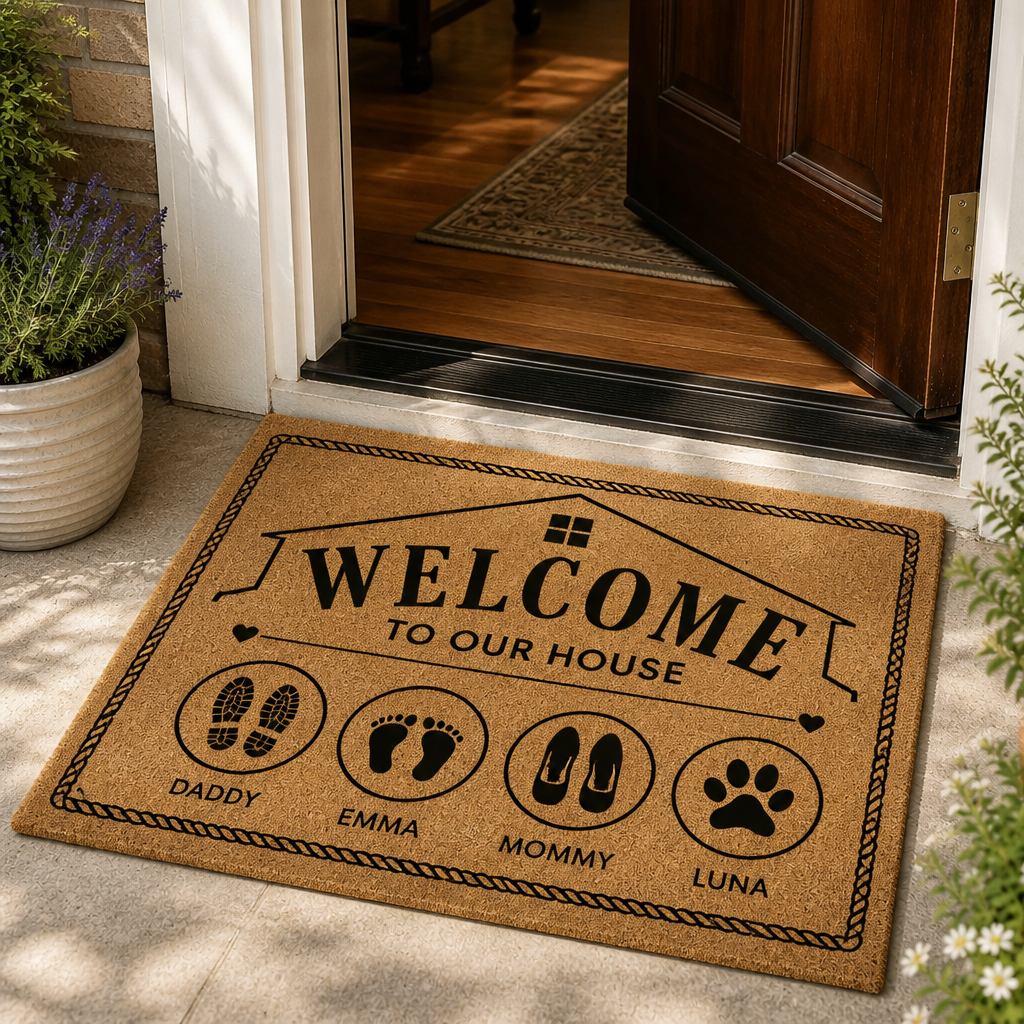 Personalized Family Footprints Welcome Doormat - Personalized Doormat 451ebb0e-ad34-45b9-93bc-e96a72acb8ce.png