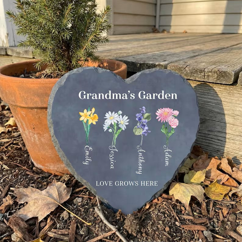 Personalized Garden Stone, Grandmas Birth Flower Gift, Mothers Day Gift for Mom SD-201 452a7b41-9ab0-47ab-a7ef-ae8d7f249e67-dfgf-sds.jpg