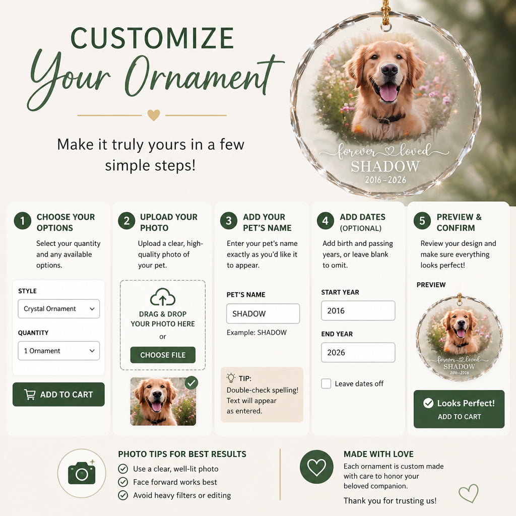 Pet Memorial Crystal Ornament — Forever Loved Photo, Name & Years - Personalized Crystal Ornament 452e1ad0-2eaa-4000-a51f-d6d865276e21.jpg
